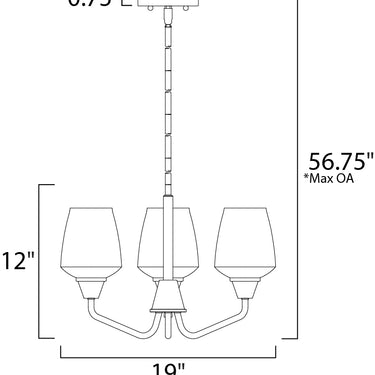 Maxim Lighting Goblet 3-Light Chandelier Bronze/Antique Brass