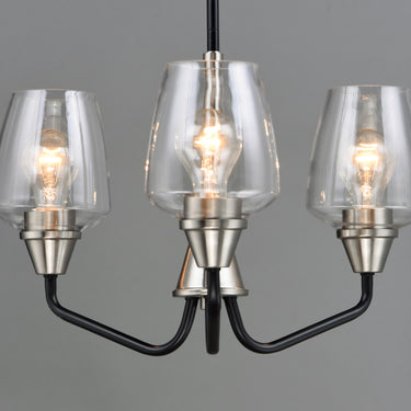 Maxim Lighting Goblet 3-Light Chandelier Black/Satin Nickel