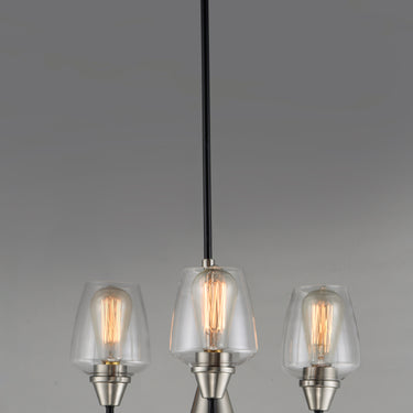 Maxim Lighting Goblet 3-Light Chandelier Black/Satin Nickel