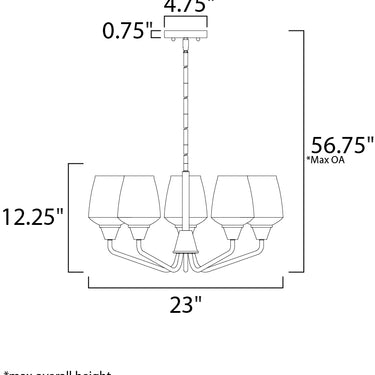 Maxim Lighting Goblet 5-Light Chandelier Bronze/Antique Brass