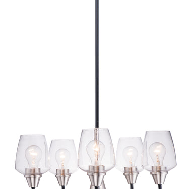 Maxim Lighting Goblet 5-Light Chandelier Black/Satin Nickel