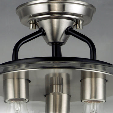 Maxim Lighting Goblet 3-Light Semi Flush Mount Black/Satin Nickel