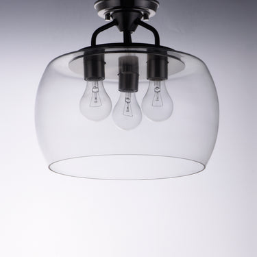 Maxim Lighting Goblet 3-Light Semi Flush Mount Black/Satin Nickel