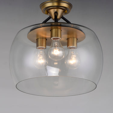 Maxim Lighting Goblet 3-Light Semi Flush Mount Bronze/Antique Brass