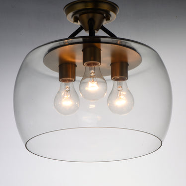 Maxim Lighting Goblet 3-Light Semi Flush Mount Bronze/Antique Brass