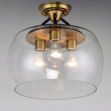 Maxim Lighting Goblet 3-Light Semi Flush Mount Bronze/Antique Brass
