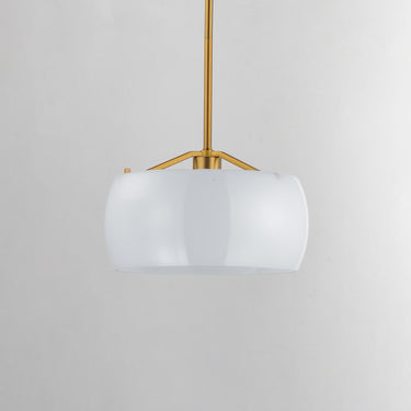 Maxim Lighting Glazed Pendant White/Natural Aged Brass
