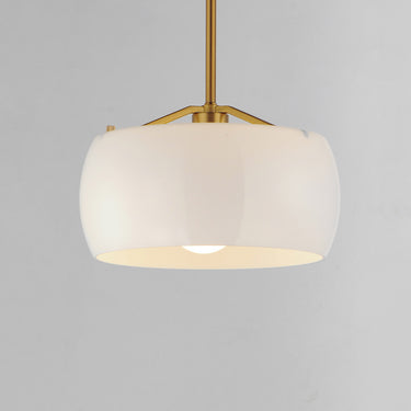Maxim Lighting Glazed Pendant White/Natural Aged Brass