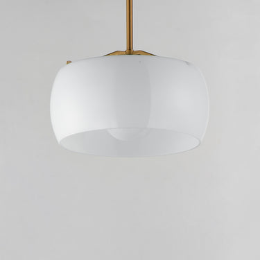 Maxim Lighting Glazed Pendant White/Natural Aged Brass