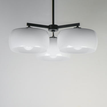 Maxim Lighting Glazed 3-Light Chandelier White/Black