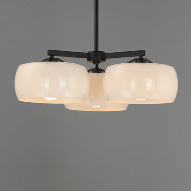 Maxim Lighting Glazed 3-Light Chandelier White/Black