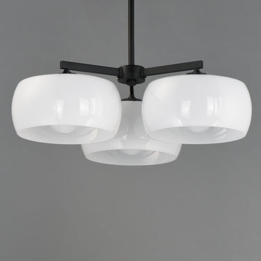 Maxim Lighting Glazed 3-Light Chandelier White/Black