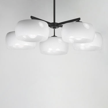 Maxim Lighting Glazed 5-Light Chandelier White/Black