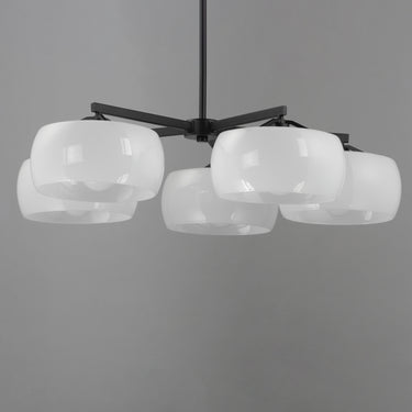 Maxim Lighting Glazed 5-Light Chandelier White/Black