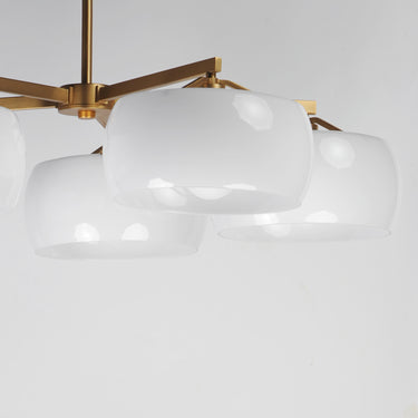 Maxim Lighting Glazed 5-Light Chandelier White/Natural Aged Brass