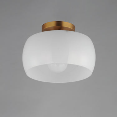 Maxim Lighting Glazed Flush Mount White/Natural Aged Brass