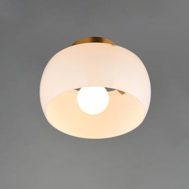 Maxim Lighting Glazed Flush Mount White/Natural Aged Brass