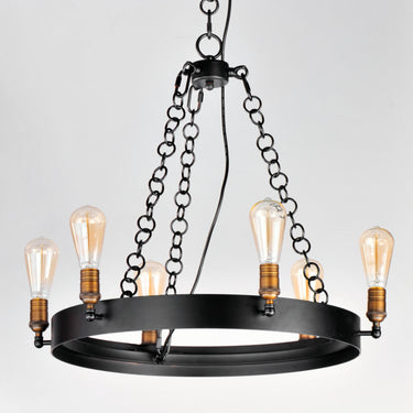 Maxim Lighting Noble 6-Light Chandelier Black/Natural Aged Brass