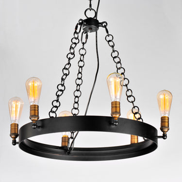 Maxim Lighting Noble 6-Light Chandelier Black/Natural Aged Brass