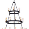 Maxim Lighting Noble 30-Light Chandelier with Bulbs Black/Natural Aged Brass