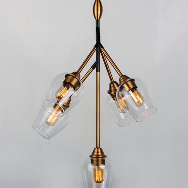 Maxim Lighting Savvy 5-Light Pendant Antique Brass/Black
