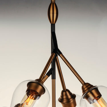 Maxim Lighting Savvy 5-Light Pendant Antique Brass/Black