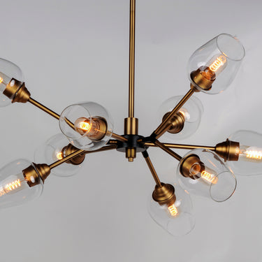 Maxim Lighting Savvy 9-Light Chandelier Antique Brass/Black