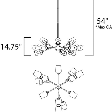 Maxim Lighting Savvy 12-Light Chandelier Antique Brass/Black