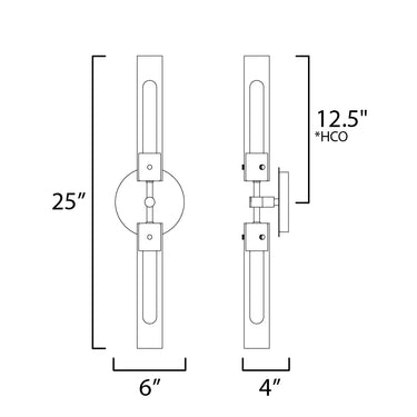 Maxim Lighting Equilibrium 2-Light LED Wall Sconce Natural Aged Brass