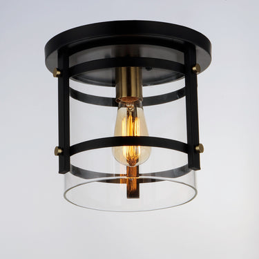 Maxim Lighting Capitol Flush Mount Black/Antique Brass
