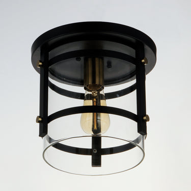 Maxim Lighting Capitol Flush Mount Black/Antique Brass