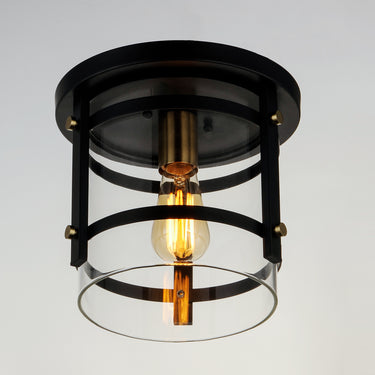Maxim Lighting Capitol Flush Mount Black/Antique Brass