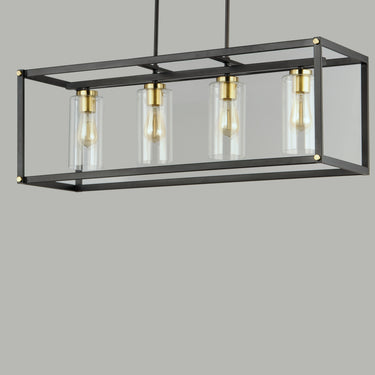Maxim Lighting Capitol 4-Light Linear Pendant Black/Antique Brass
