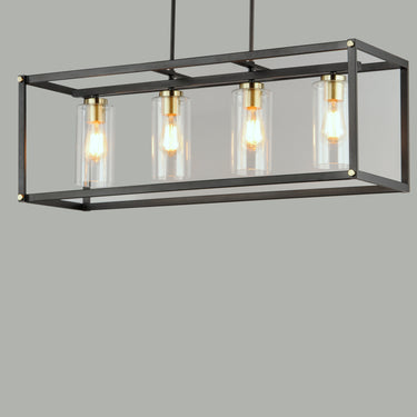 Maxim Lighting Capitol 4-Light Linear Pendant Black/Antique Brass