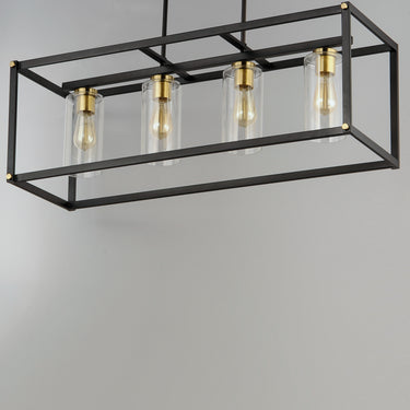 Maxim Lighting Capitol 4-Light Linear Pendant Black/Antique Brass