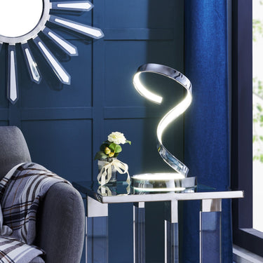 Finesse Decor Hamburg Chrome Table Lamp LED Strip & Dimmable Switch