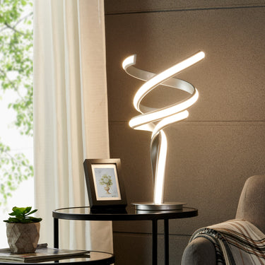 Finesse Decor Munich Silver Table Lamp LED Strip & Touch Dimmer