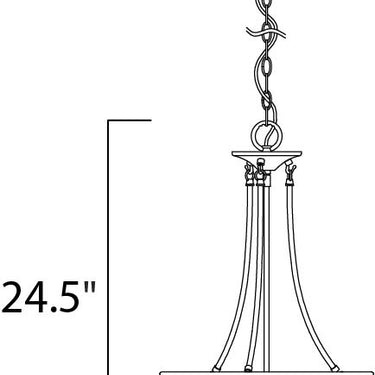 Maxim Lighting Malaga 3-Light Invert Bowl Pendant Satin Nickel