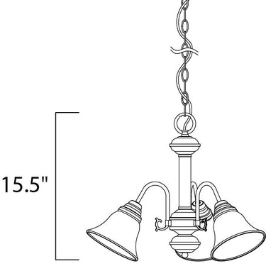 Maxim Lighting Malaga 3-Light Chandelier Satin Nickel