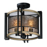 Maxim Lighting Boundry 3-Light Flush Mount Black/Barn Wood/Antique Brass