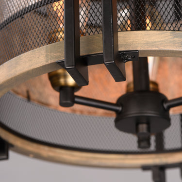 Maxim Lighting Boundry 3-Light Flush Mount Black/Barn Wood/Antique Brass