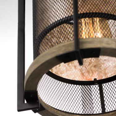 Maxim Lighting Boundry Pendant Black/Barn Wood/Antique Brass