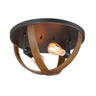 Maxim Lighting Compass 2-Light Flush Mount Antique Pecan/Black