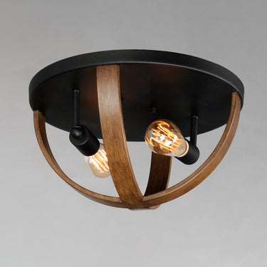 Maxim Lighting Compass 2-Light Flush Mount Antique Pecan/Black
