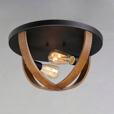 Maxim Lighting Compass 2-Light Flush Mount Antique Pecan/Black