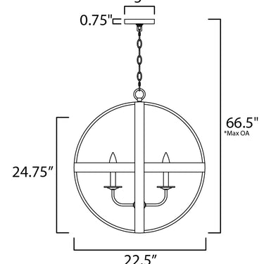Maxim Lighting Compass 4-Light Pendant Antique Pecan/Black