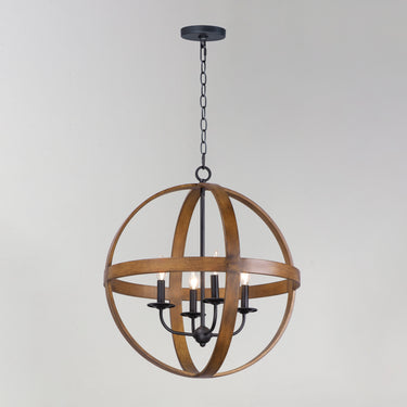 Maxim Lighting Compass 4-Light Pendant Antique Pecan/Black