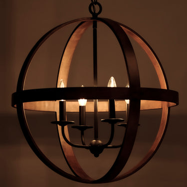 Maxim Lighting Compass 4-Light Pendant Antique Pecan/Black