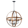 Maxim Lighting Compass 6-Light Pendant Antique Pecan/Black