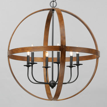 Maxim Lighting Compass 6-Light Pendant Antique Pecan/Black